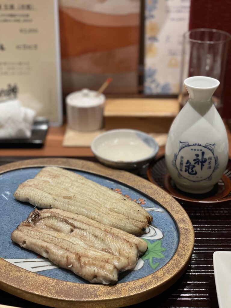 うなぎの白焼きとひこ孫純米酒